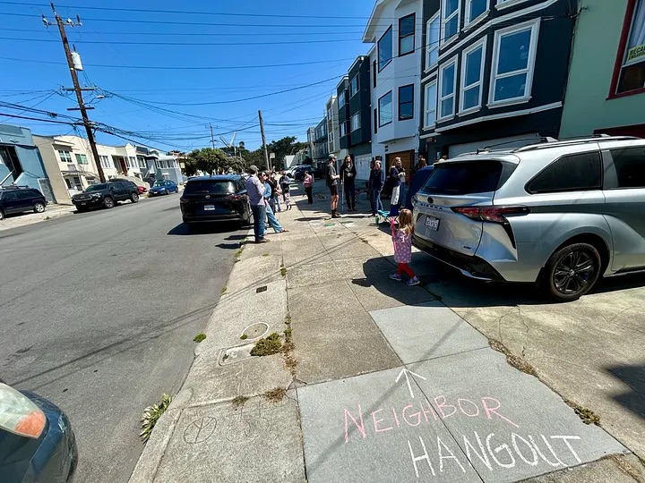 A little sidewalk color